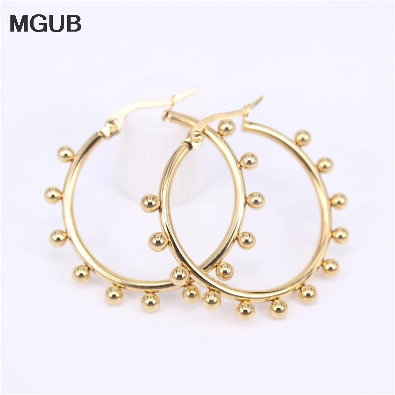 

Three Sizes Hot Sale Stainless Steel Gold Color High Quality Hoop Earrings for Women Jewelry 2020 New Design SL39