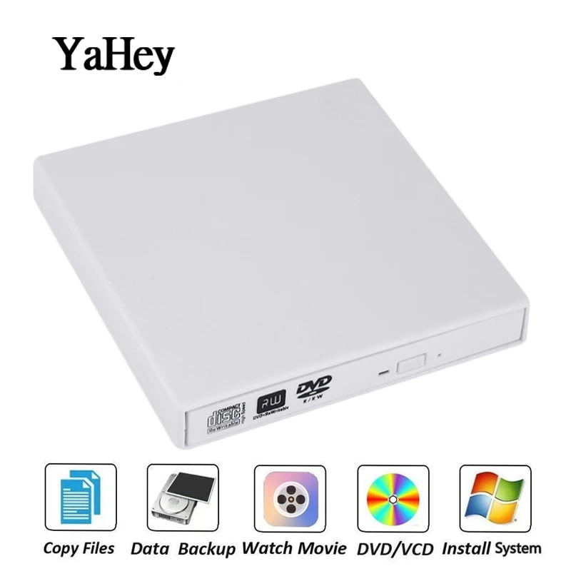 USB 2 0 Внешний DVD записывающийся dvd rw Регистраторы оптический привод CD/DVD Встроенная