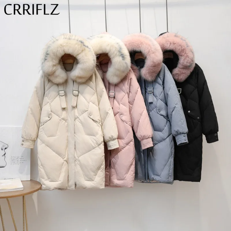 Новая зимняя куртка средней длины с натуральным мехом Женская куртка-пуховик на