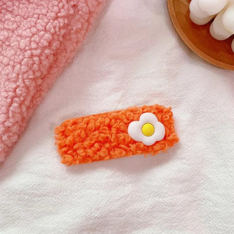 INS карамельный цвет цветок плюшевый bb Клип ins чистая красная девушка челка клип