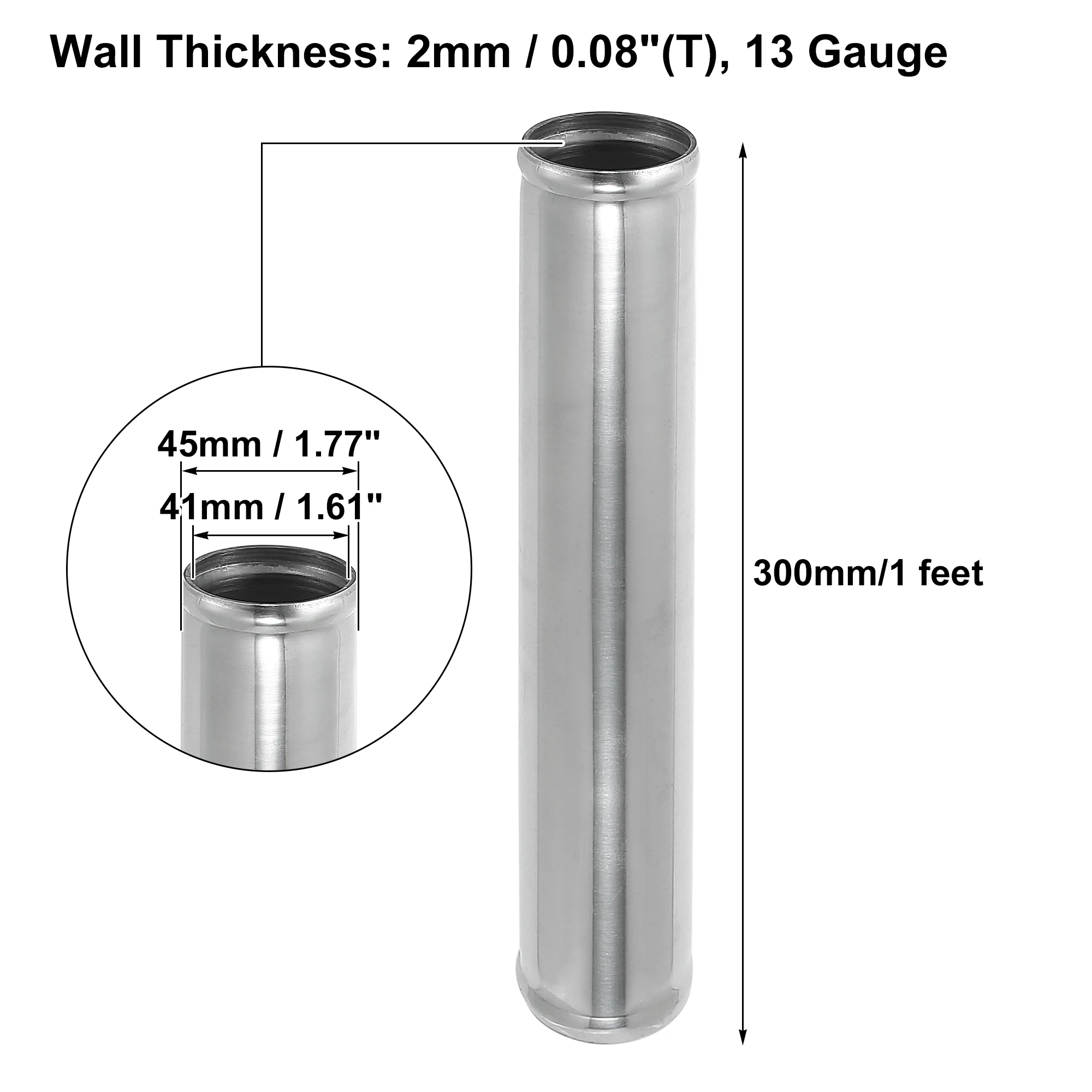 

Воздухозаборная трубка из алюминиевого сплава Autohaux OD 38/45/51/63/76/89/102 мм интеркулер трубка Воздушная трубка 0 45 градусов 300 мм длиной для автомобиля