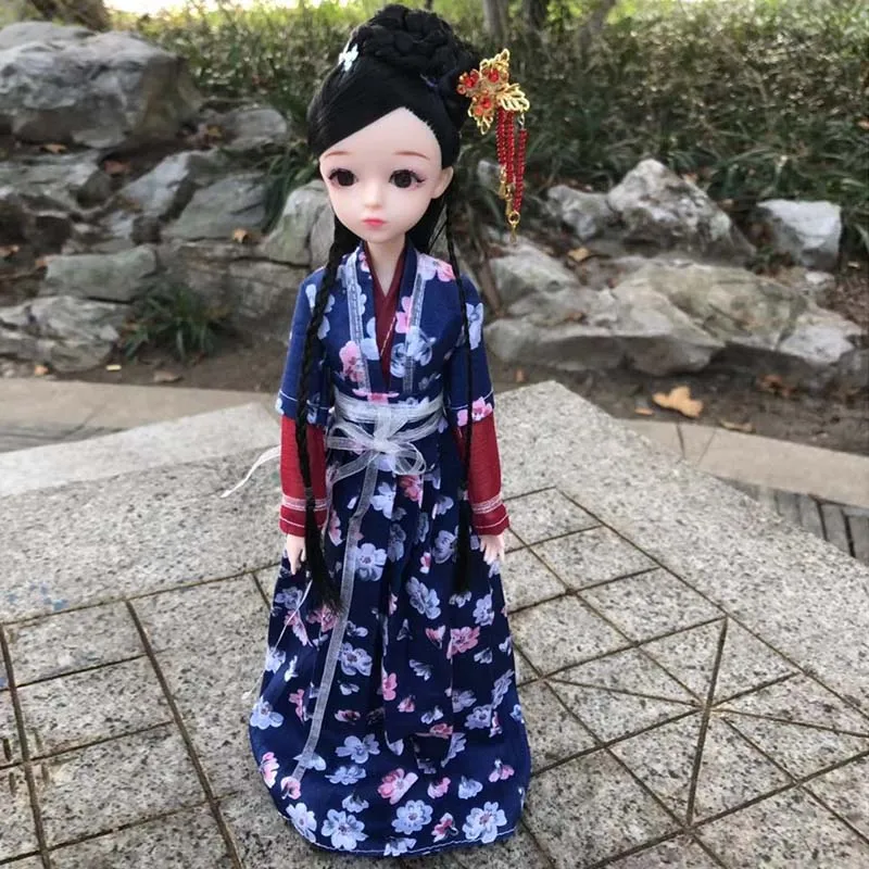 

Китайский костюм кукла игрушка для девочек 30 см Высота 1/6 Bjd принцесса кукла с костюмом одежда головной убор комплект заколок