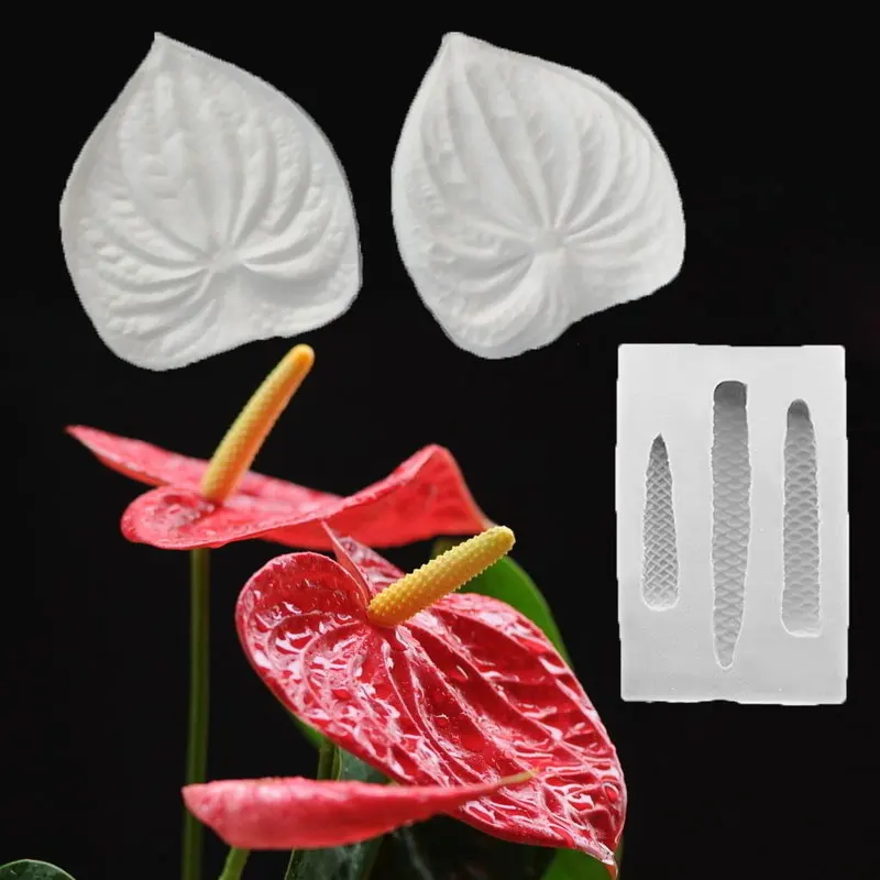Anthurium Spadix Make & лепестки силиконовые помадки формы торт инструменты для шоколадной