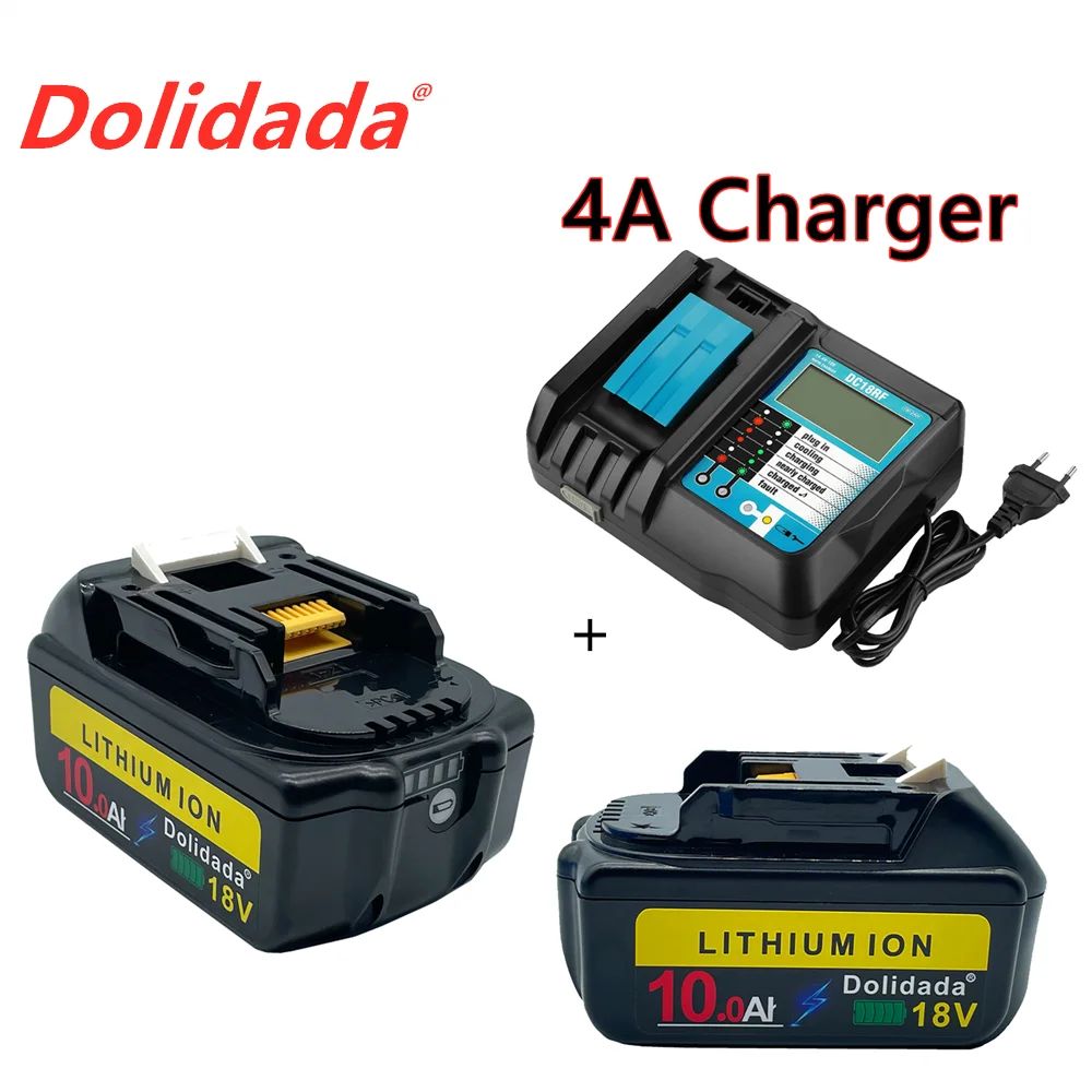 

2021 new bl1860 rechargeable battery 18 V 10000mah Makita Li ion 18 V battery bl1840 bl1850 bl1830 bl1860b LXT 400 + charger