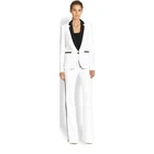 Пиджак и брюки, Женский деловой костюм, белая женская офисная форма, Женский официальный костюм из двух предметов, однобортный черный костюм с лацканами
