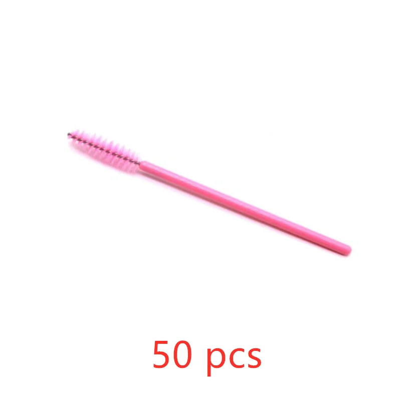 Pink 50 pcs 50 шт., кисть для бровей, тушь для ресниц, палочка, аппликатор для ресниц, косметический набор кистей для макияжа, инструменты для наращивания ресниц, одноразовые - Handle Color: Pink 50 pcs