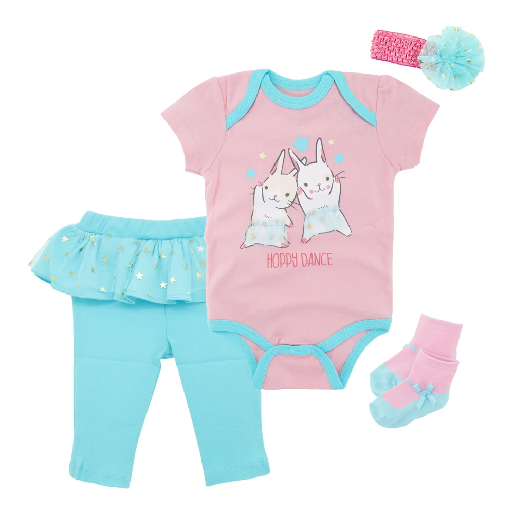 Honeyzone детская одежда для новорожденных, одежда для маленьких девочек, милая детская одежда, 4 шт./компл.