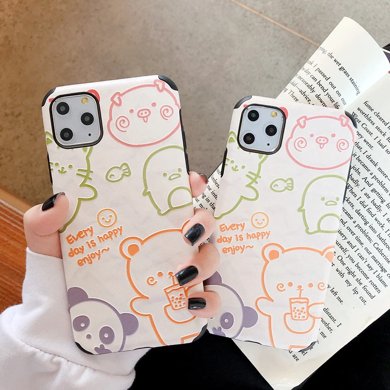 Мультяшный чехол для телефона с рисунком в виде животного iPhone XR 11 Pro Max XS X 11Pro милый