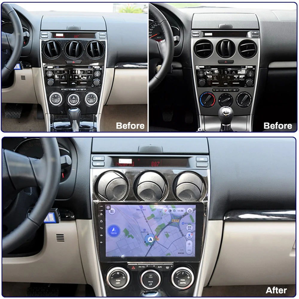 Android 8,1 " Радио для старых Mazda 6 2002-2008 мультимедийный плеер gps навигация HD полный сенсорный экран