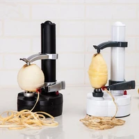 1pc new electric spiral apple peeler cutter slicer fruit potato peeling automatic battery operated machine with charger eu plug