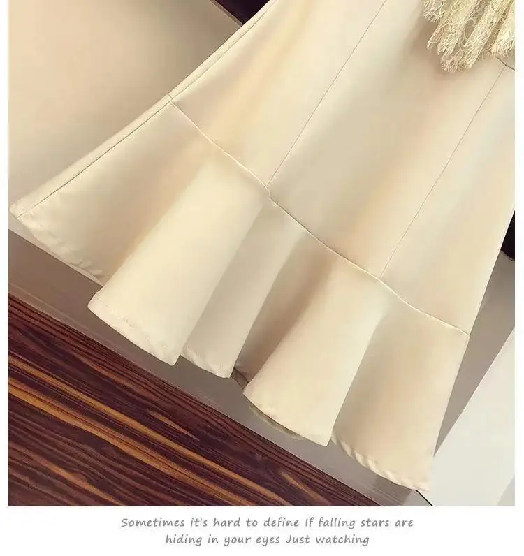 

TiLeewon Women Summer Dress Korean Style Patchwork A-Line Oversized 4XL Elegant Lace Dress