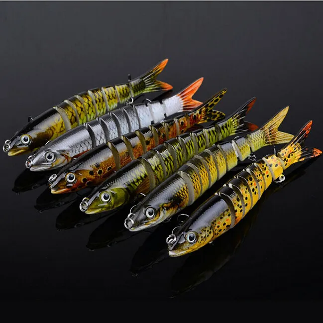 

Delicate Fishing Lure 8 Sections Multi Jointed Fishing Bait Fishing 0.75oz 19g/14cm 5.5" 8# Hook