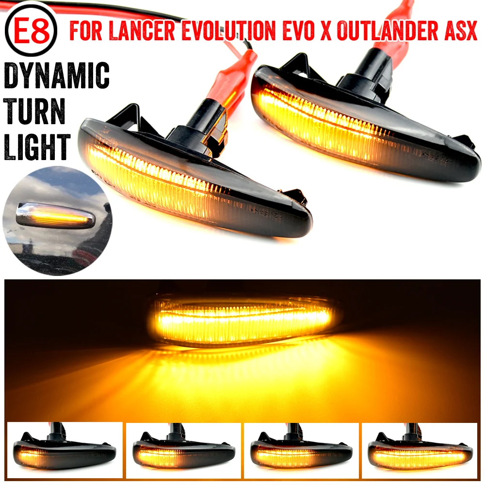 Для Mitsubishi Lancer Evolution Evo X Outlander Sport RVR ASX Mirage 2014 + LED боковое крыло Динамический