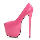 Туфли женские на очень высоком каблуке 18 см, пикантные Модные Туфли-лодочки на платформе, Фетиш-обувь для стриптиза, черные красные розовые, большие размеры