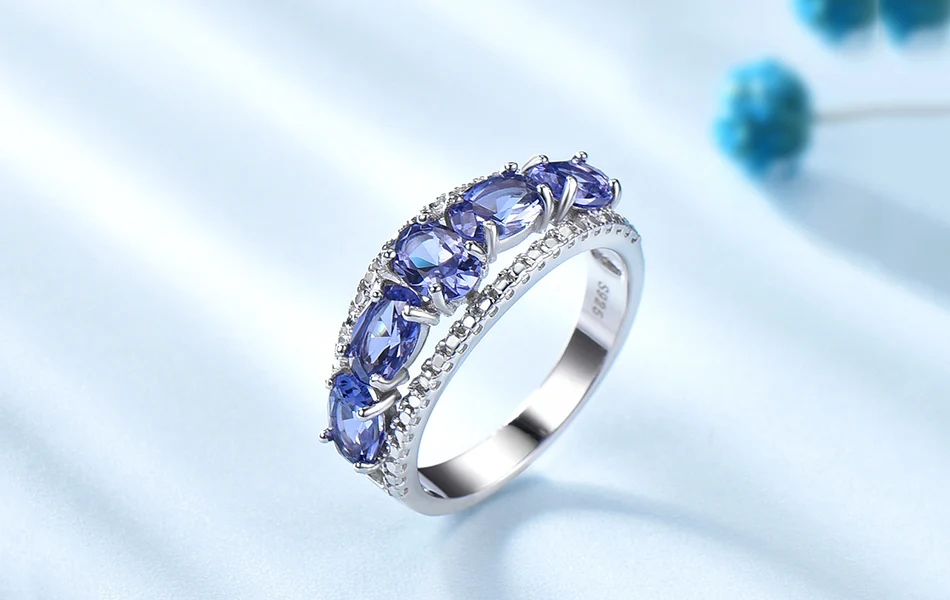 ORSA JEWELS модное женское свадебное кольцо из чистого 925 пробы серебра овальной огранки с натуральным фиолетовым танзанитом, хорошее ювелирное изделие VSR18