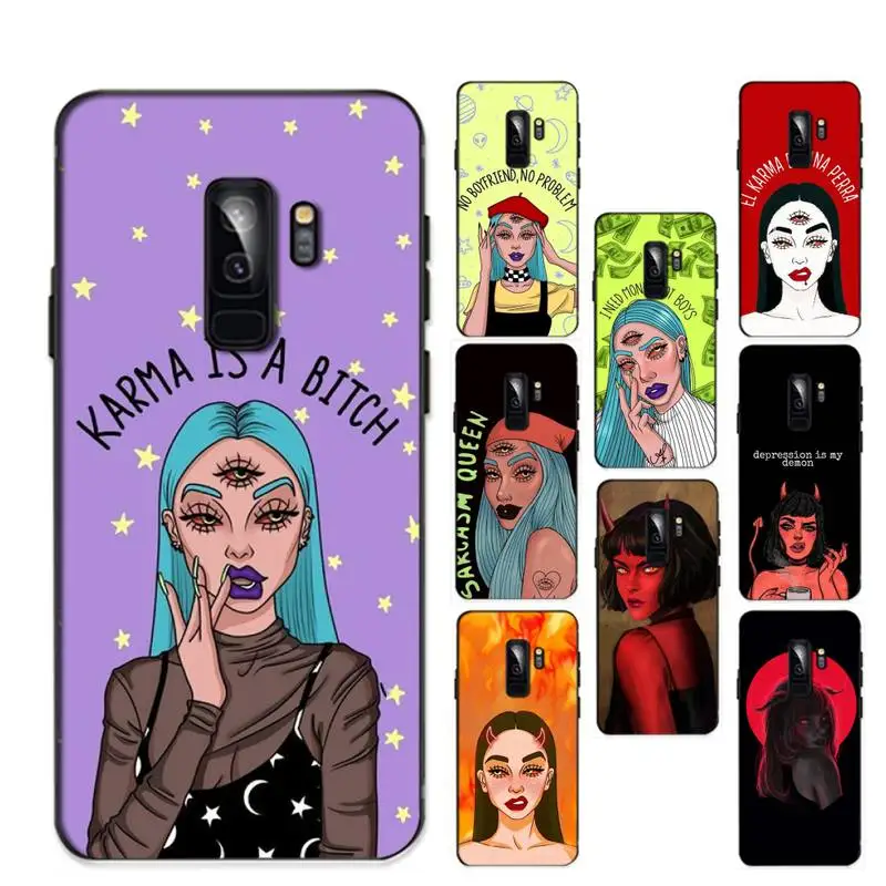 

Aesthetic Devil Woman Bad Girl Painted Phone Case For Samsung Galaxy S20lite S21 S21ULTRA s20 s20plus S21plus 20UlTRA