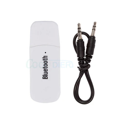 Беспроводной usb-адаптер Bluetooth приемник A2DP ключ стерео музыкальный аудио приемник 3,5 мм разъем для автомобиля AUX Android/IOS мобильный телефон - Цвет: white