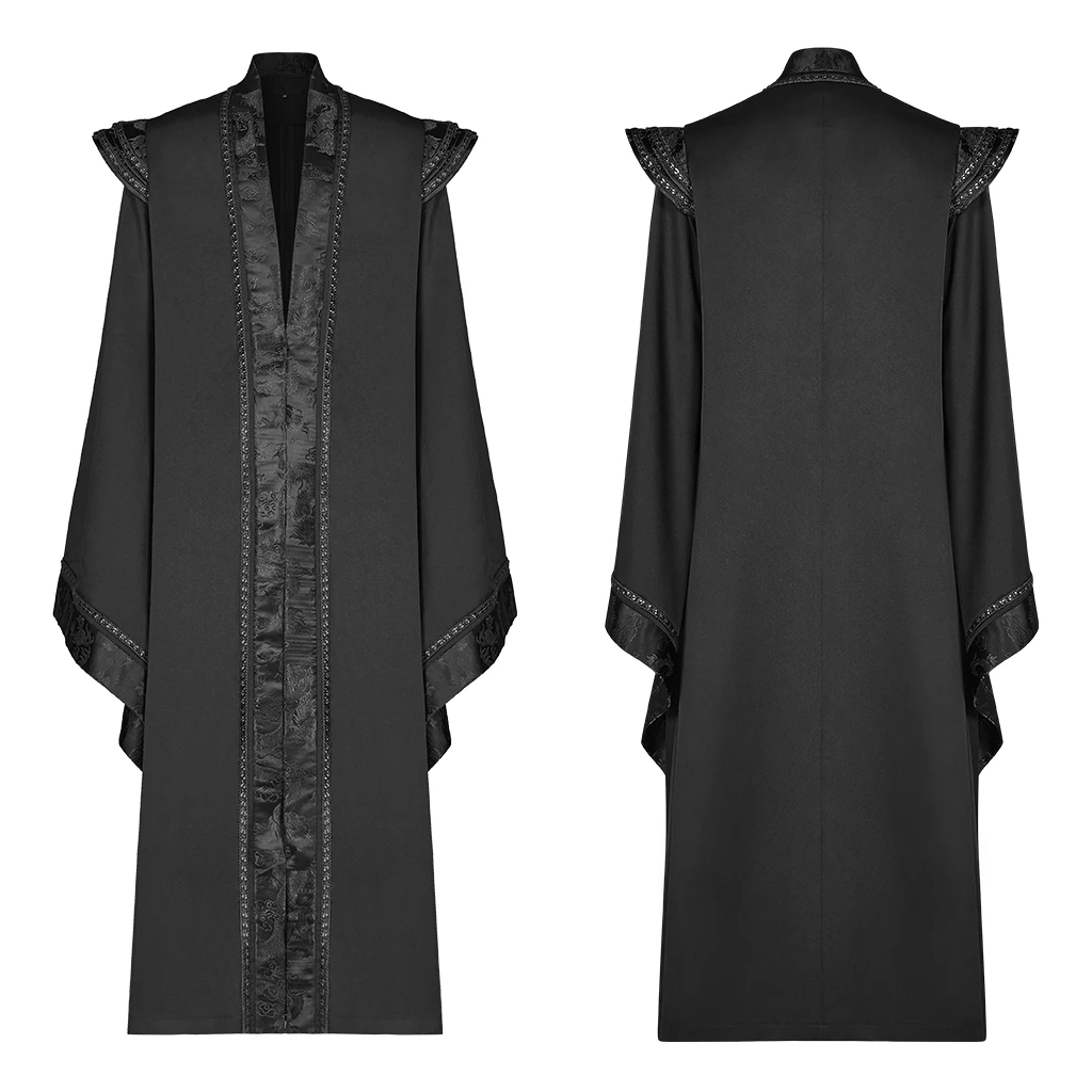 Мужская длинная куртка в стиле панк готический темно-китайский стиль Twill Shuttle Jacquar