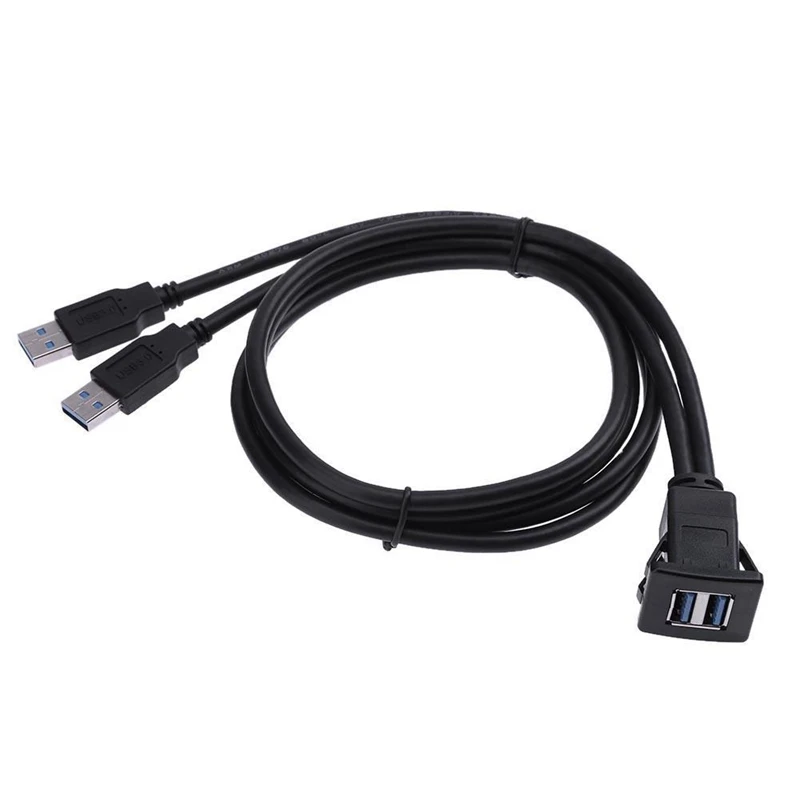 1 м двойной USB 3 0 A Male к Female Удлинительный кабель для монтажа на панели