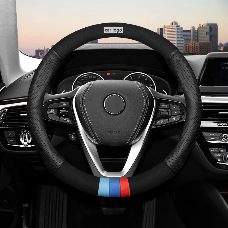 Auto Car Steering Wheel Cover for BMW E39 E90 E92 E70 E60 E36 E46 F15 F30 F36 F10 F32 M4 X3 X5 I3 G30 G20 1 2 3 4 5 7 Series M