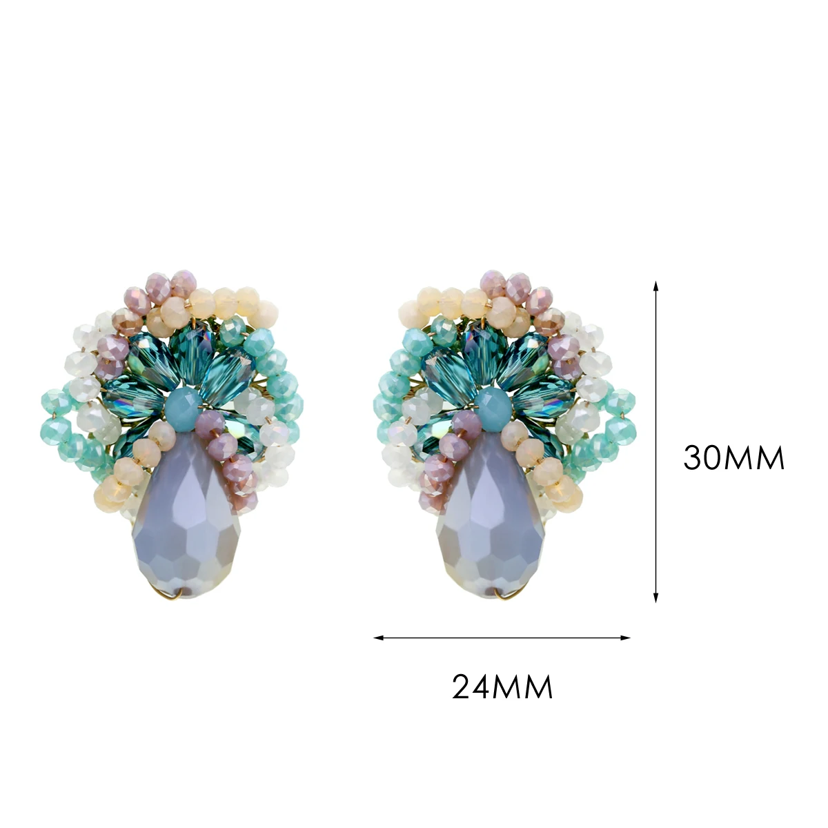 Модные серьги гвоздики с кристаллами для женщин и девочек Новое поступление