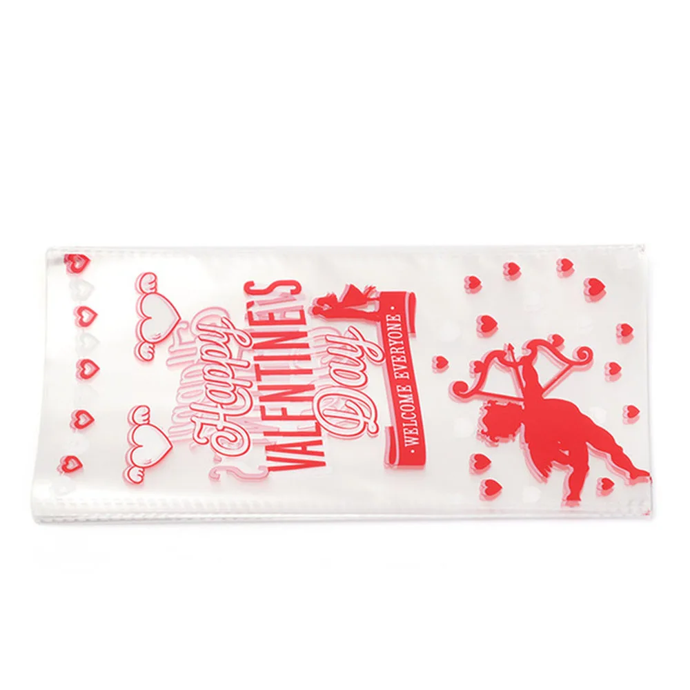

50pcs Candy Cookie Bags Popcorn Pocket Cartoon Pattern Baking Packaging Gift Valentine's Day Wedding Favors DIY Plastic Pouch