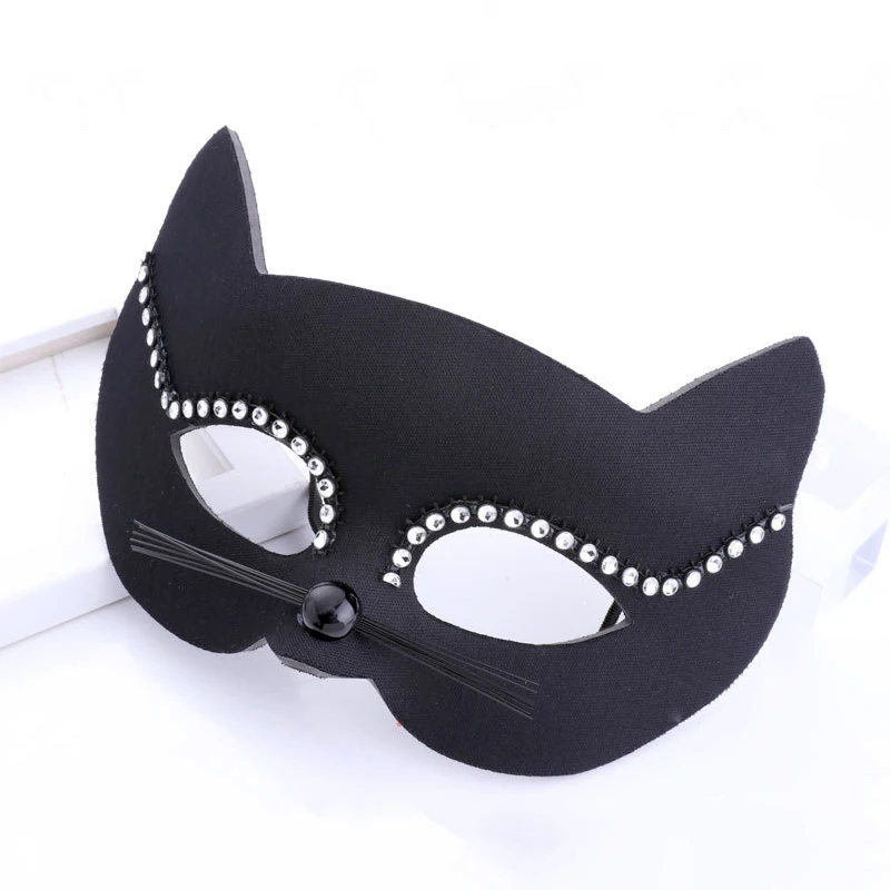 Блестящая маска кошки на половину лица аниме косплей анонимная маски для