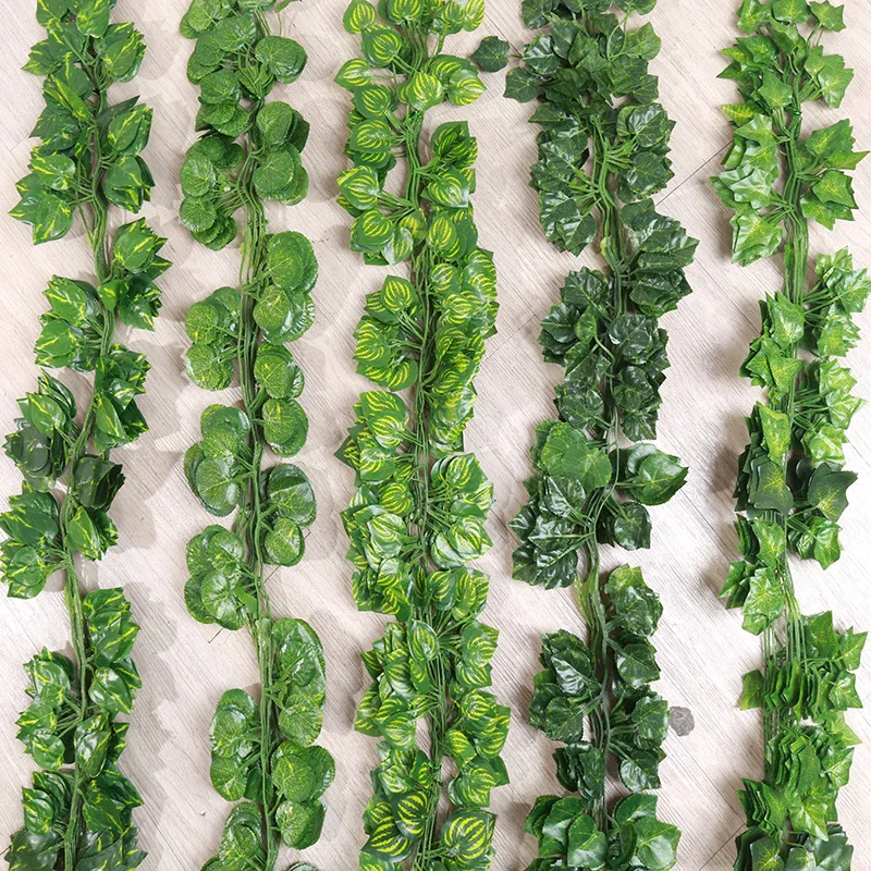 Искусственный венок из зеленых листьев Lvy лестница виноградной лозы зеленые