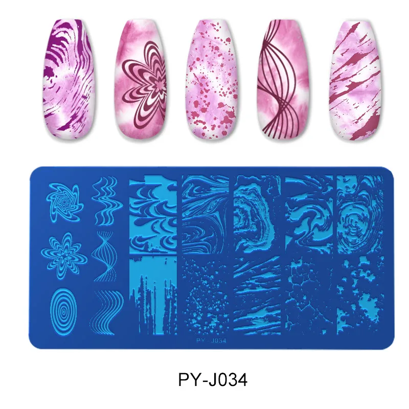 PICT YOU Marble Texture Nail Stamping Plates Lines Geometry Animal Theme Template Plate Image Mold Art Stencil Tools | Красота и