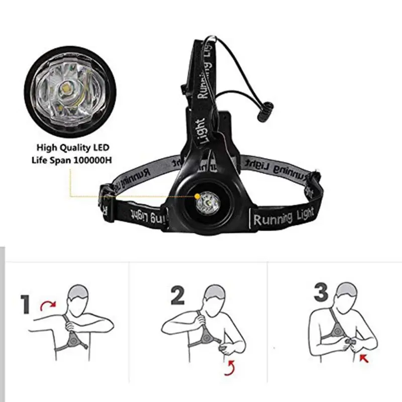 

LED Chest Lights USB Rechargeable Waterproof Wearable Safety Back Warning Light A0KA