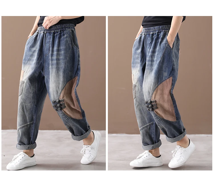Max LuLu/ корейские модные осенние джинсовые брюки женские штаны-шаровары женские полосатые джинсы в стиле пэчворк Повседневная Уличная Одежда большого размера
