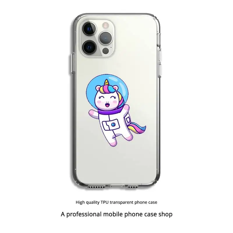 

Cartoon Cute Unicorn Phone Case Clear Cover For Iphone 5 6 7 8 11 12 Plus XR X XS SE2020 11/12PRO Max Transparent Cases