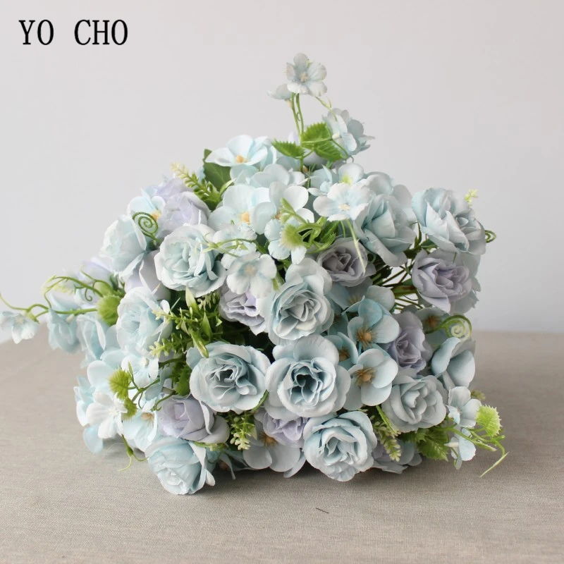 YO CHO Свадебный букет невесты розовый искусственный цветок Шелковая Роза Фортуна
