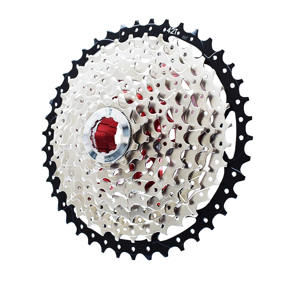 

Новинка, для спорта, для катания кассеты 9/10 Скорость MTB велосипеда маховик кронштейн Звездочка велосипеда свободного хода 42t кассеты велоси...