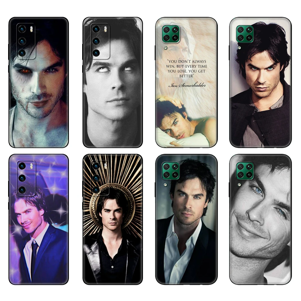 Black tpu Case For Huawei P30 Lite P30 Pro P40 Case For Huawei P40 LITE E P Smart Case Cover The Vampire Diaries Ian Somerhalder