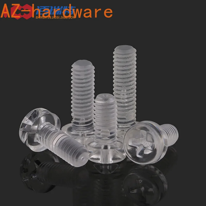Круглая головка крестообразный пластиковый винт прозрачный Alec PC Винт M3M4M5M6 100