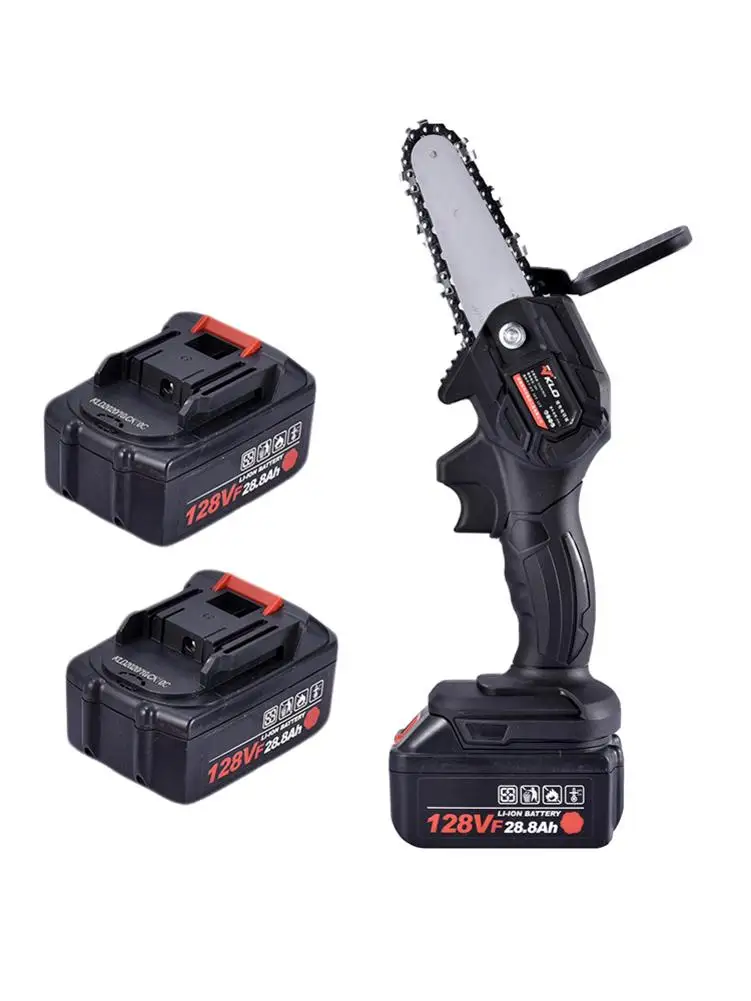 128V Mini Chainsaw Hand-held Portable Electric Cordless Chainsaw Large Capacity Lithium Battery For Tree Pruning