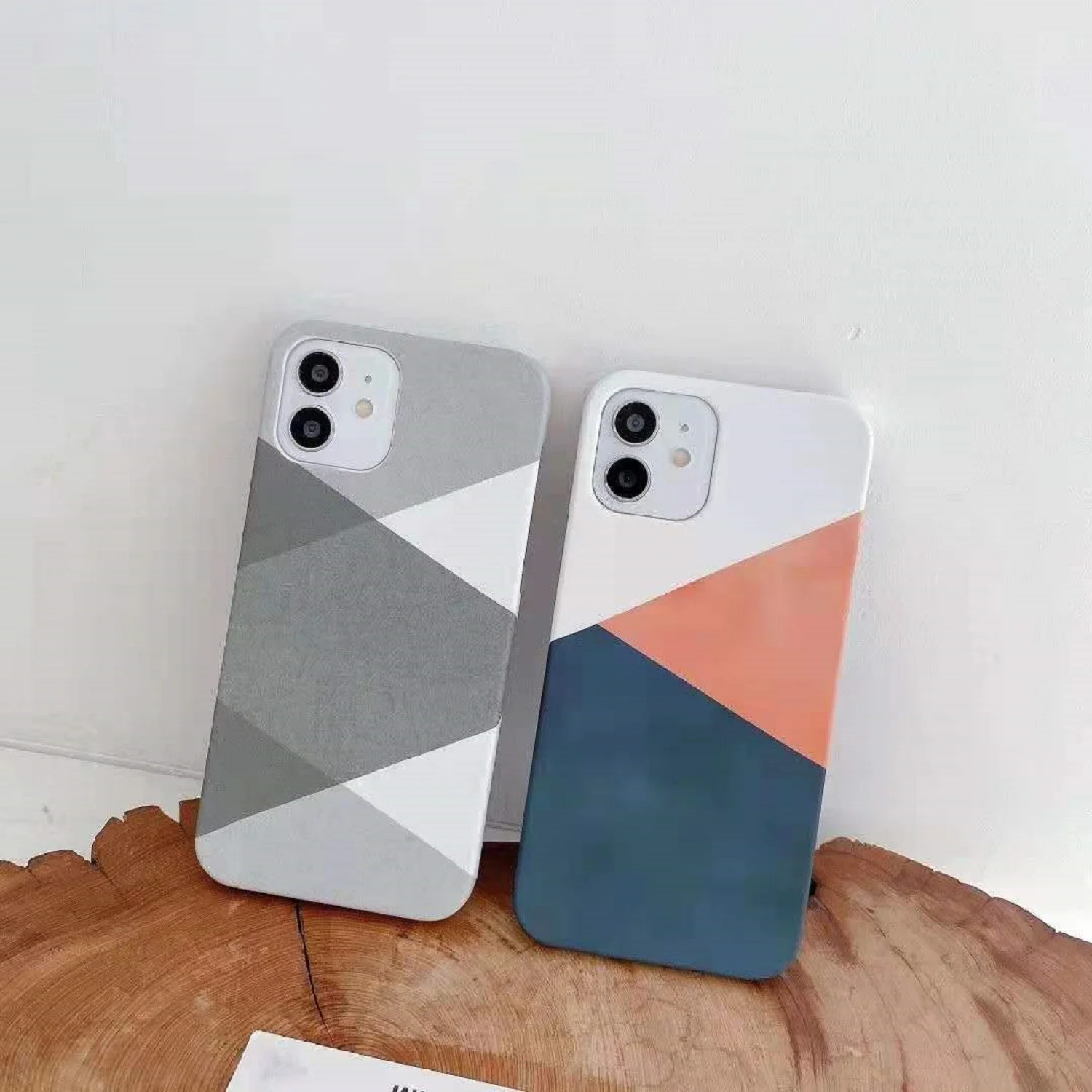 

Simple Splicing Mobile Phone Case Suitable For Apple 1211Promax Protective Cover 7/8plus Half-pack Hard shell X/XSMAX Frosted XR