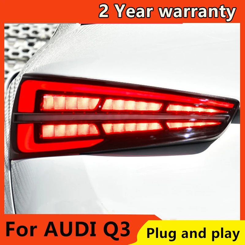 

KOWELL Car Styling for Audi Q3 2013-2018 LED Tail Lamp rear trunk lamp cover drl+signal+brake+reverse Dynamic steering taillight