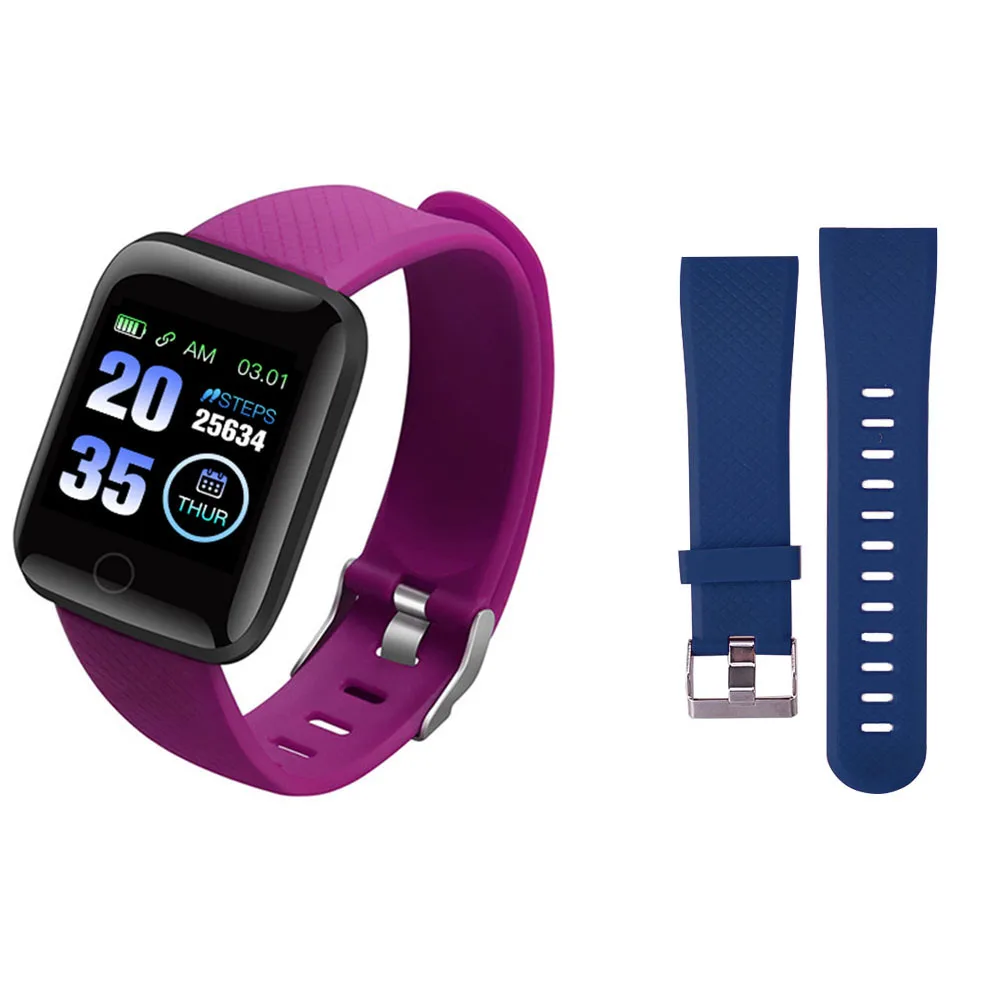 Purple N Blue band Rovtop D13 умные часы 116 плюс часы сердечного ритма Смарт-браслет спортивные часы Смарт-браслет умные часы Android - Цвет: Purple N Blue band