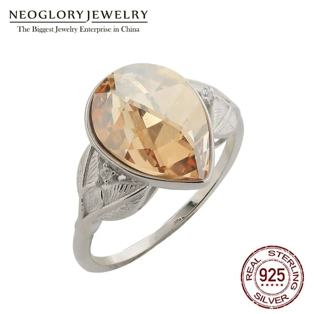 Женские Классические кольца Neoglory простого дизайна из стерлингового серебра 925