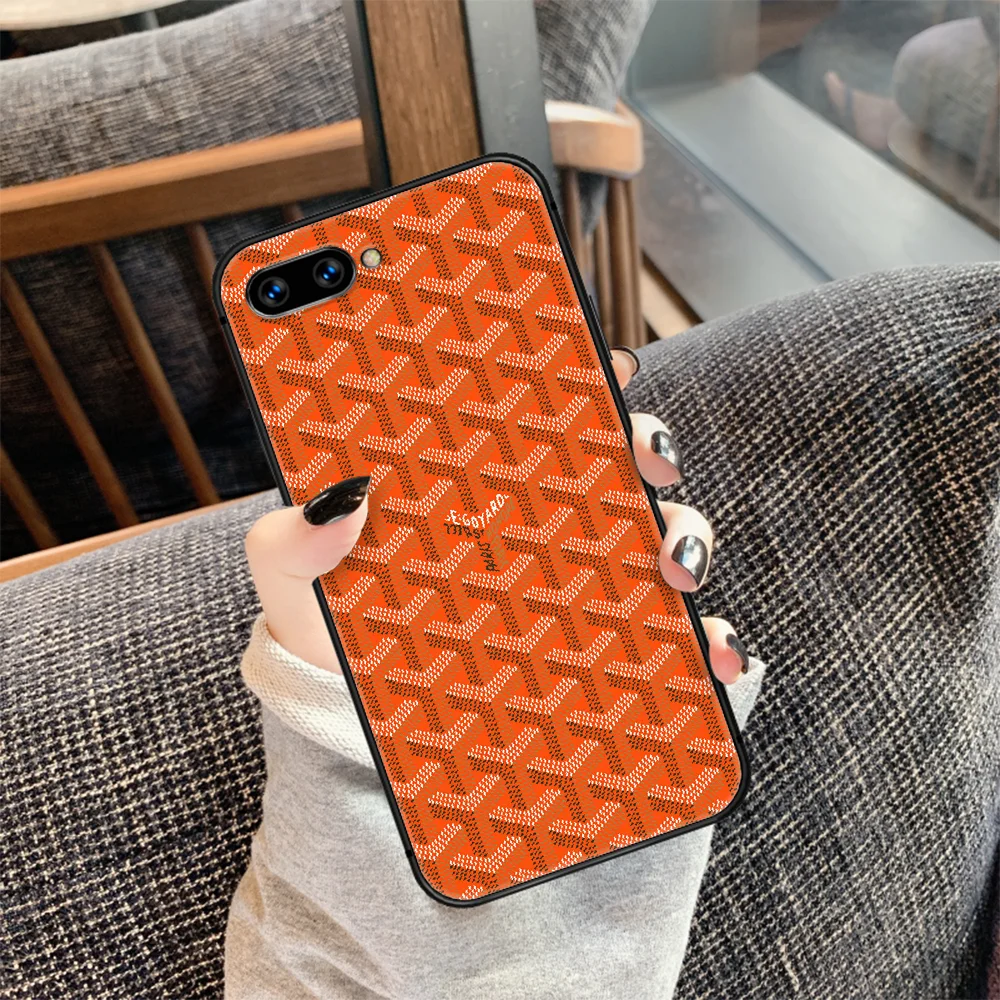 

Goyard Designs Fashion Luxury Brand Phone Case Cover Hull For HUAWEI honor 7a 8 8s 8a 8x 9 9x 10 20 i Lite Pro black Waterproof
