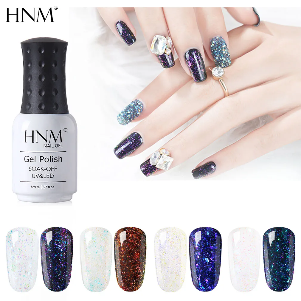 HNM Хамелеон звёздный Гель лак для ногтей 8 мл нужно черно белый цвет био Гели Soak Off