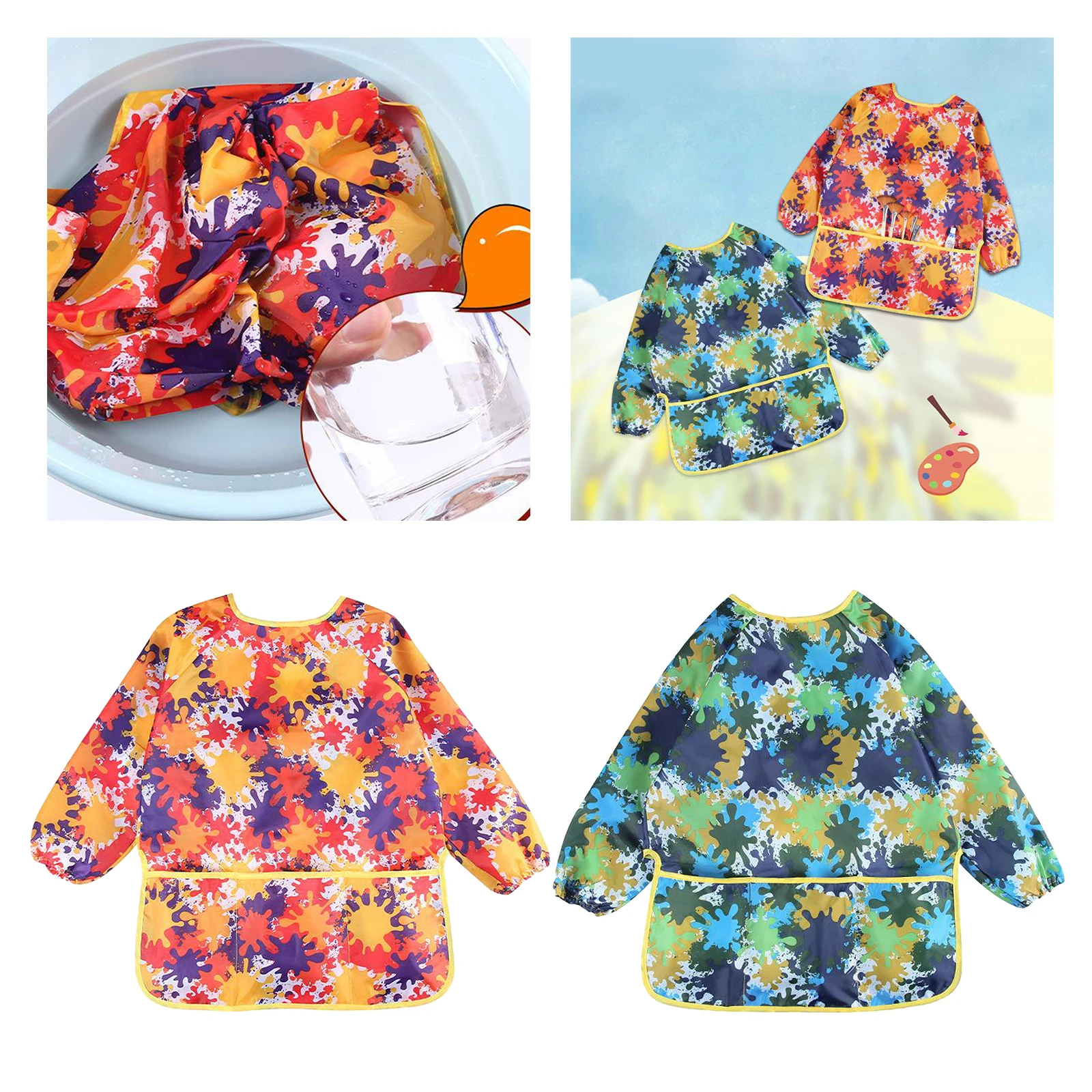 

Toddler Kid Child Waterproof Long Sleeve Painting Cooking Apron School Art Smock