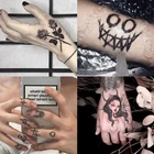 Черные Блоки тату клоуна наклейка Водонепроницаемая прочная Мода временный мужской женский боди-арт на руку Талия пальцы накладные татуировки