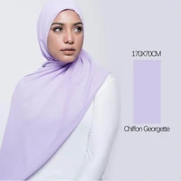 clearance sale women plain georgette hijab scarf shawl 17070cm shawls head cover muslim tudung