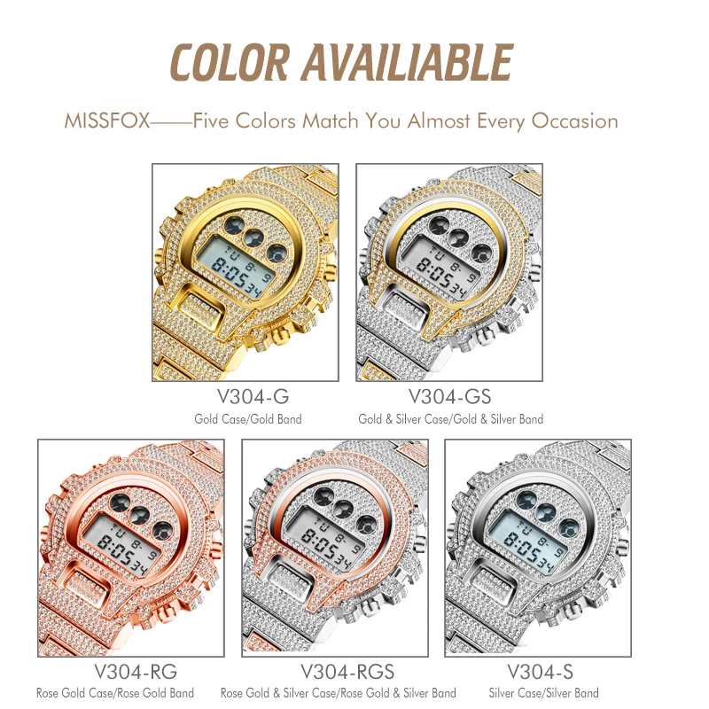 Часы MISSFOX G Style Shock мужские наручные Роскошные водонепроницаемые