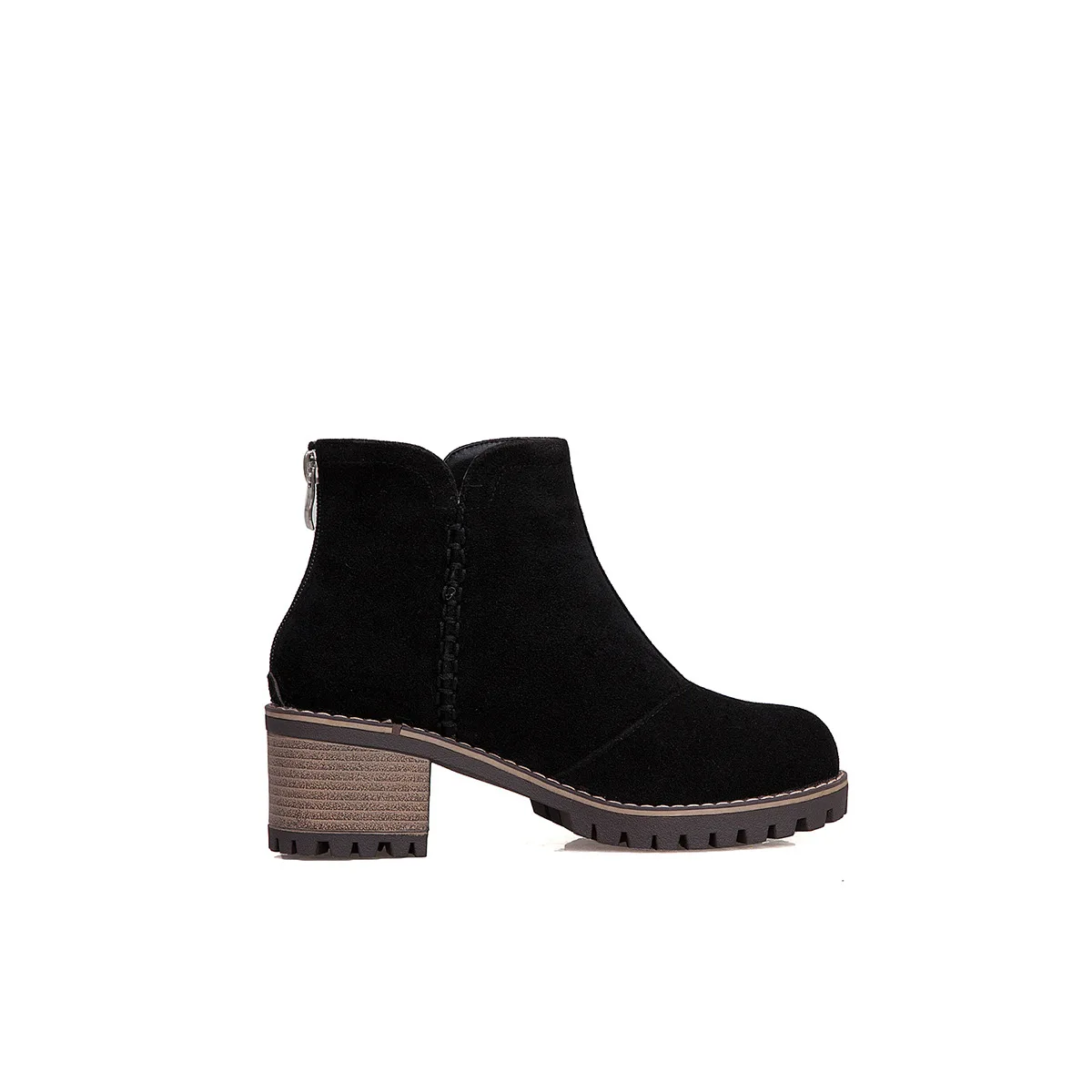 Женские теплые зимние ботинки с молнией сзади модные размера плюс 43 42 высокие