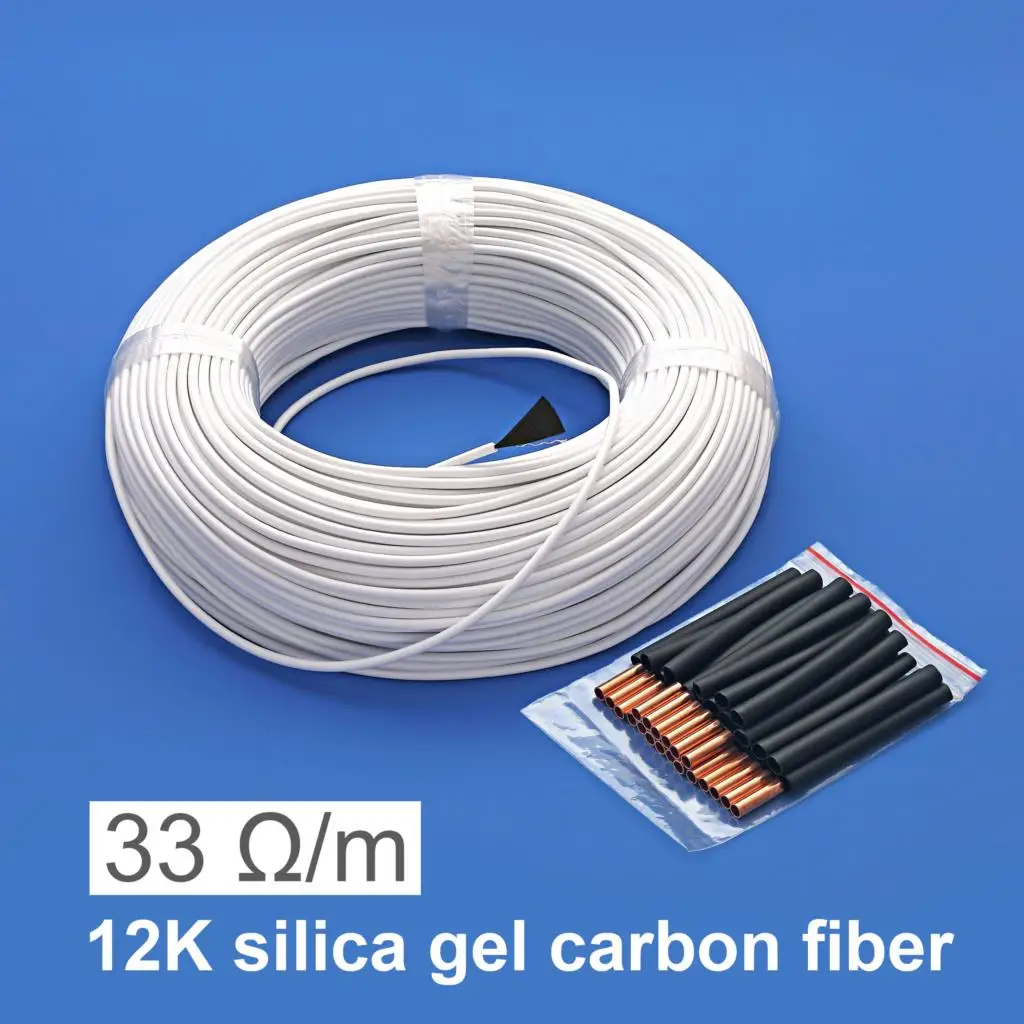 

Carbon fiber floor heating cable Carbon fiber heating wire Electric heating wire New type infrared heating cable10，20/30/50/100m