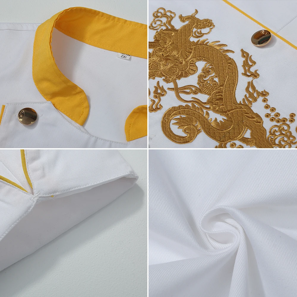 Высокое качество шеф повар куртка повара форма узор в виде дракона одежда для